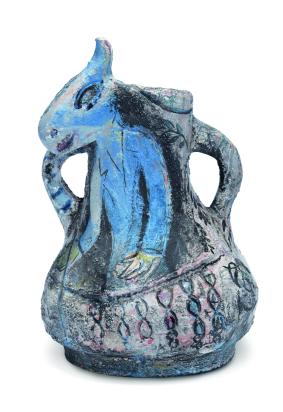 L'Âne bleu, 1954, Ceramic by Marc Chagall